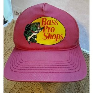 Bass Pro Shops Pink‎ Trucker Hat Gone Fishing Adjustable Snapback Cap